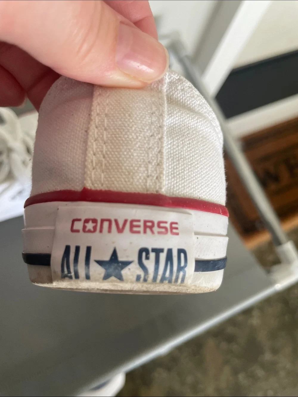 Converse Kids White Canvas Low-Top Sneakers with Red Accent